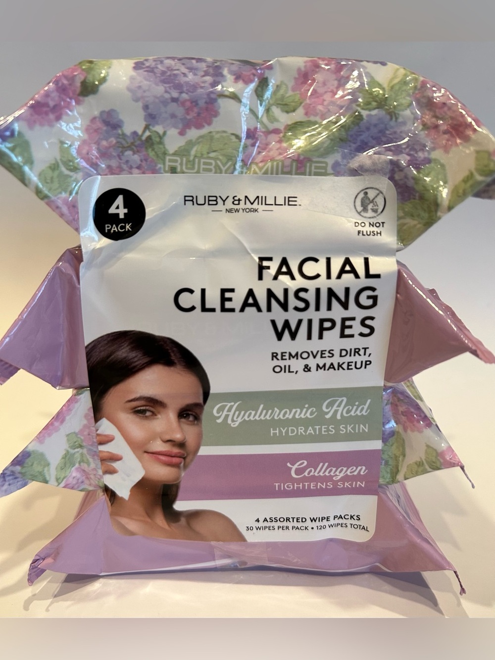 Ruby & Millie Facial Cleansing Wipes with Hyaluronic Acid & Collagen